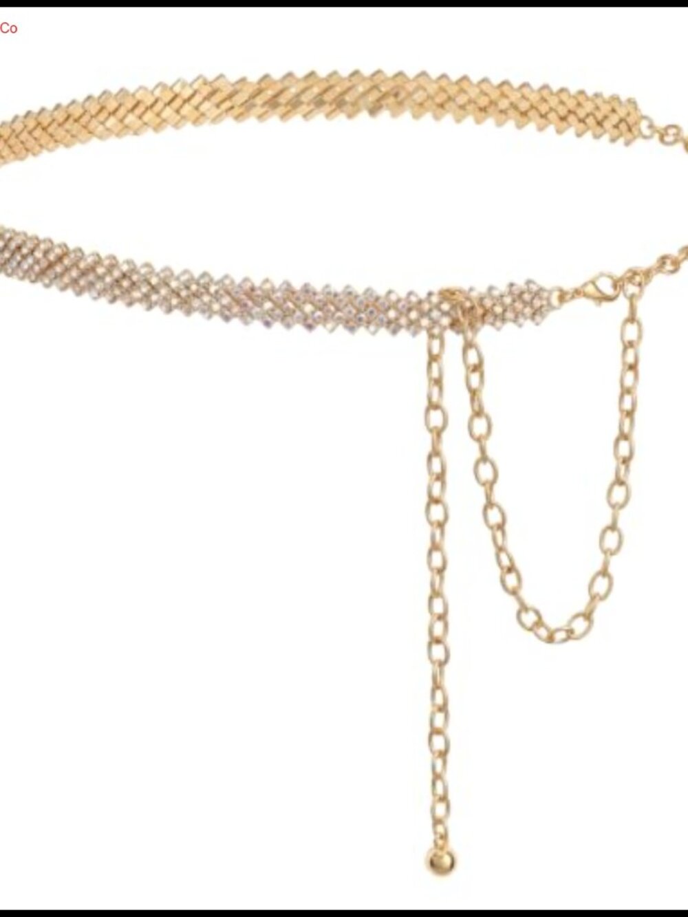 Rhinestone Chain Belt Adjustable Lobster Buckle Bling Waist Chain for Dress